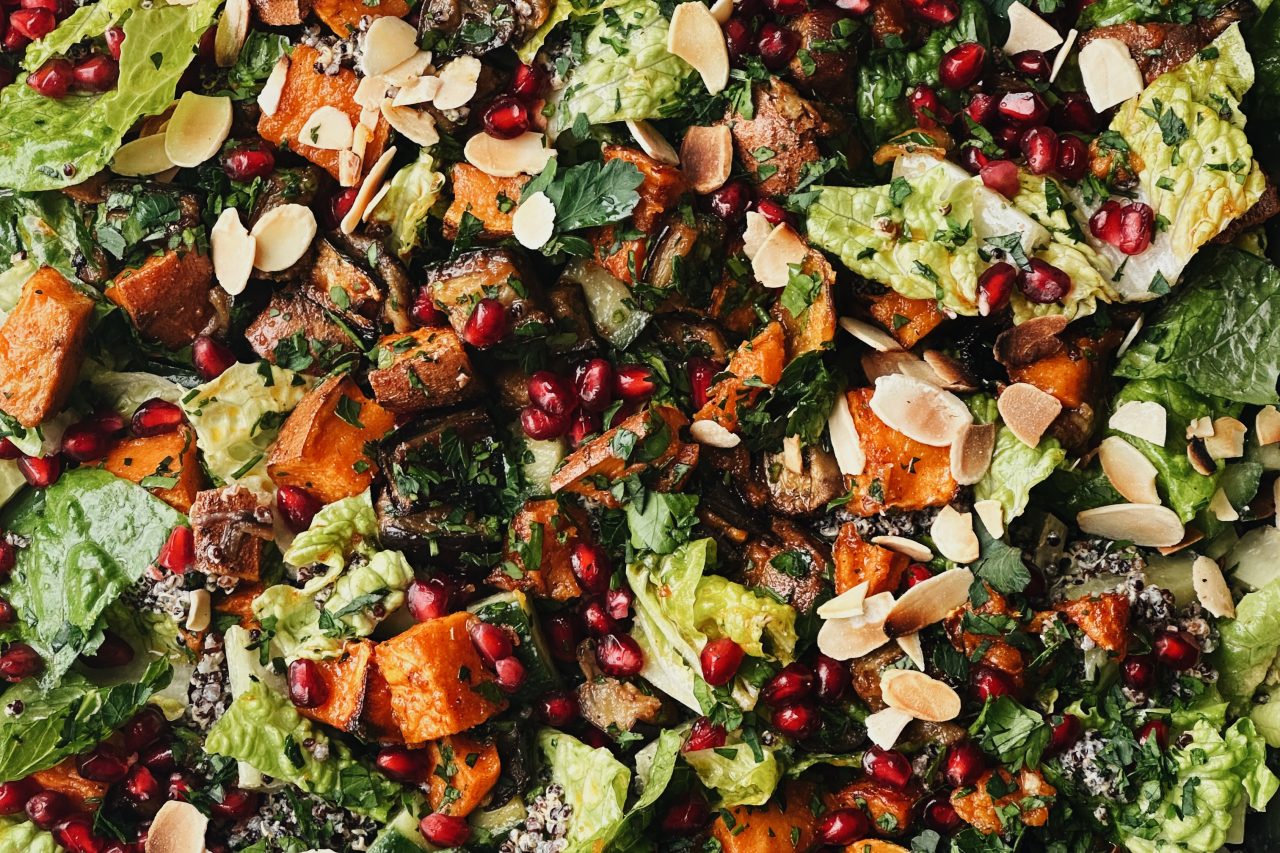 Sweet Potato, Aubergine & Tahini Salad