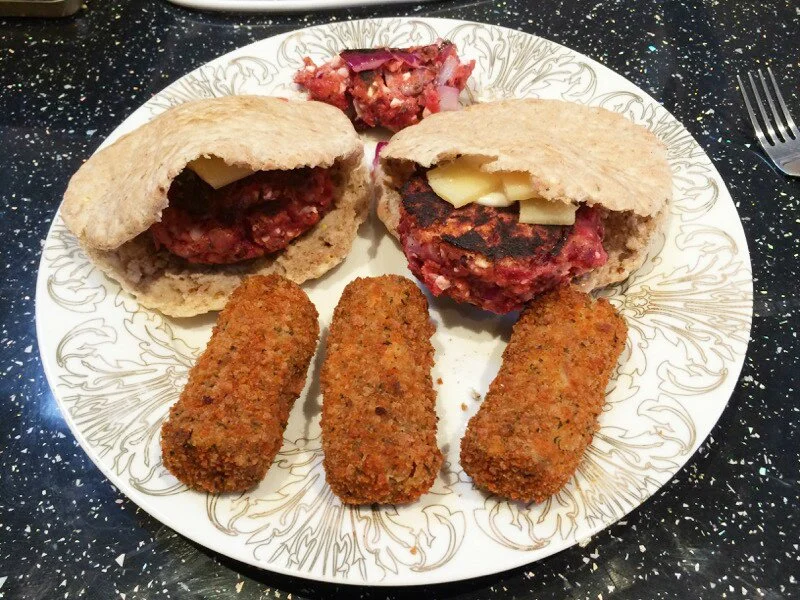 Beetroot and feta patties